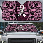 White Ribbon Day New Zealand Auto Sun Shade Respect Women Maori Pattern Pink