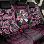 White Ribbon Day New Zealand Back Car Seat Cover Respect Women Maori Pattern Pink