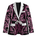 White Ribbon Day New Zealand Blazer Respect Women Maori Pattern Pink