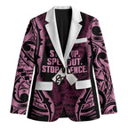 White Ribbon Day New Zealand Blazer Respect Women Maori Pattern Pink