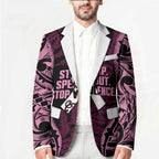 White Ribbon Day New Zealand Blazer Respect Women Maori Pattern Pink
