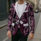 White Ribbon Day New Zealand Blazer Respect Women Maori Pattern Pink