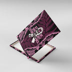 White Ribbon Day New Zealand Canvas Wall Art Respect Women Maori Pattern Pink