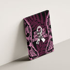 White Ribbon Day New Zealand Canvas Wall Art Respect Women Maori Pattern Pink