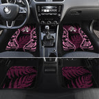 White Ribbon Day New Zealand Car Mats Respect Women Maori Pattern Pink