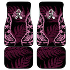 White Ribbon Day New Zealand Car Mats Respect Women Maori Pattern Pink
