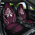 White Ribbon Day New Zealand Car Seat Cover Respect Women Maori Pattern Pink