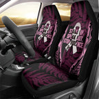 White Ribbon Day New Zealand Car Seat Cover Respect Women Maori Pattern Pink