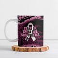 White Ribbon Day New Zealand Ceramic Mug Respect Women Maori Pattern Pink