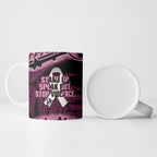 White Ribbon Day New Zealand Ceramic Mug Respect Women Maori Pattern Pink