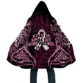 White Ribbon Day New Zealand Cloak Respect Women Maori Pattern Pink