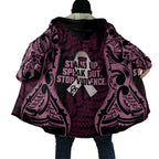White Ribbon Day New Zealand Cloak Respect Women Maori Pattern Pink