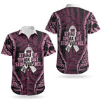 White Ribbon Day New Zealand Couples Matching Off Shoulder Maxi Dress and Hawaiian Shirt Respect Women Maori Pattern Pink