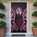 White Ribbon Day New Zealand Door Cover Respect Women Maori Pattern Pink