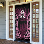 White Ribbon Day New Zealand Door Cover Respect Women Maori Pattern Pink