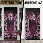 White Ribbon Day New Zealand Door Cover Respect Women Maori Pattern Pink