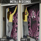 White Ribbon Day New Zealand Door Cover Respect Women Maori Pattern Pink