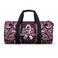 White Ribbon Day New Zealand Duffle Bag Respect Women Maori Pattern Pink