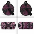White Ribbon Day New Zealand Duffle Bag Respect Women Maori Pattern Pink