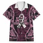 White Ribbon Day New Zealand Hawaiian Shirt Respect Women Maori Pattern Pink