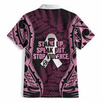 White Ribbon Day New Zealand Hawaiian Shirt Respect Women Maori Pattern Pink