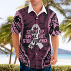 White Ribbon Day New Zealand Hawaiian Shirt Respect Women Maori Pattern Pink