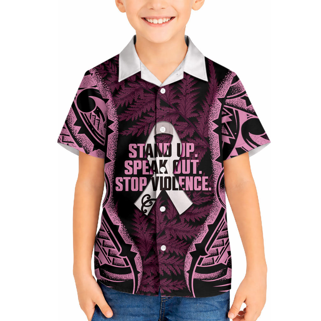White Ribbon Day New Zealand Hawaiian Shirt Respect Women Maori Pattern Pink