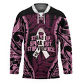 White Ribbon Day New Zealand Hockey Jersey Respect Women Maori Pattern Pink