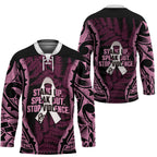 White Ribbon Day New Zealand Hockey Jersey Respect Women Maori Pattern Pink