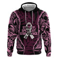 White Ribbon Day New Zealand Hoodie Respect Women Maori Pattern Pink