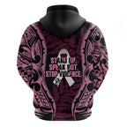 White Ribbon Day New Zealand Hoodie Respect Women Maori Pattern Pink
