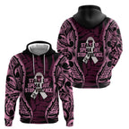 White Ribbon Day New Zealand Hoodie Respect Women Maori Pattern Pink