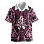 White Ribbon Day New Zealand Kid Hawaiian Shirt Respect Women Maori Pattern Pink