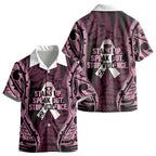 White Ribbon Day New Zealand Kid Hawaiian Shirt Respect Women Maori Pattern Pink