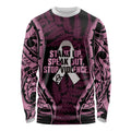 White Ribbon Day New Zealand Long Sleeve Shirt Respect Women Maori Pattern Pink
