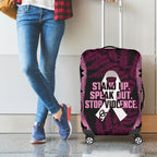 White Ribbon Day New Zealand Luggage Cover Respect Women Maori Pattern Pink