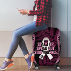 White Ribbon Day New Zealand Luggage Cover Respect Women Maori Pattern Pink