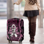 White Ribbon Day New Zealand Luggage Cover Respect Women Maori Pattern Pink