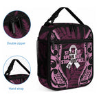 White Ribbon Day New Zealand Lunch Bag Respect Women Maori Pattern Pink