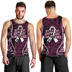 White Ribbon Day New Zealand Men Tank Top Respect Women Maori Pattern Pink