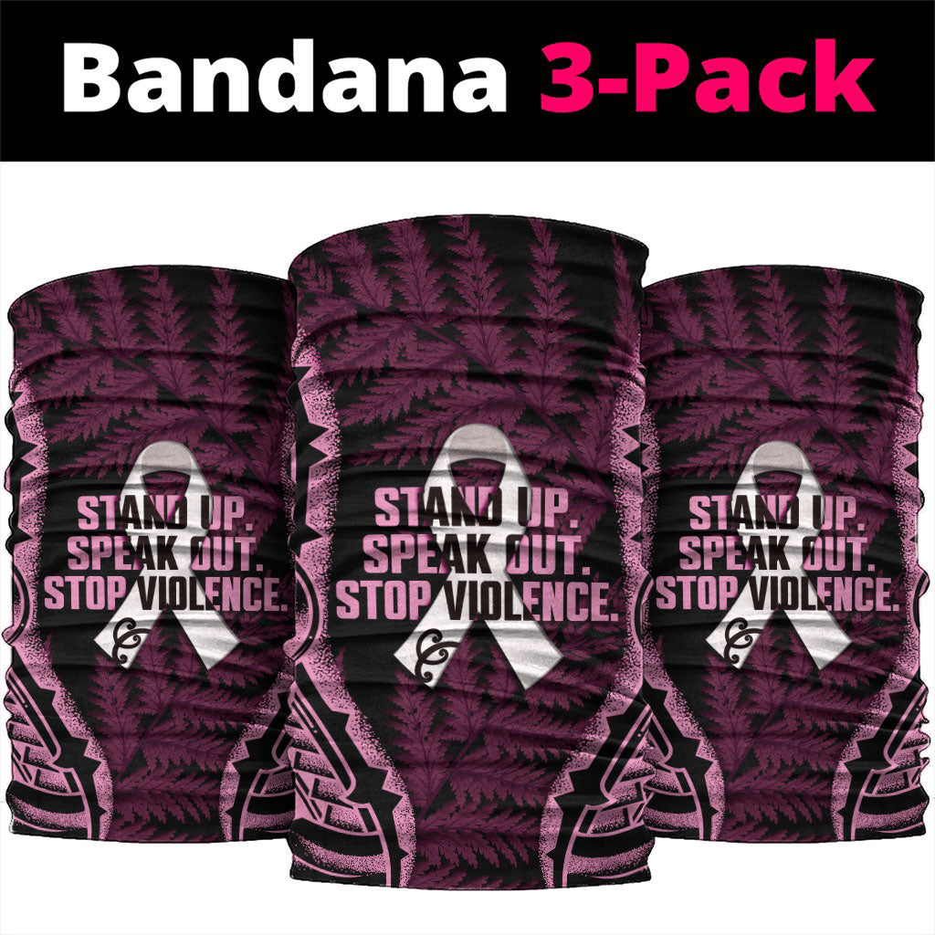 White Ribbon Day New Zealand Neck Gaiter Respect Women Maori Pattern Pink
