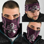 White Ribbon Day New Zealand Neck Gaiter Respect Women Maori Pattern Pink