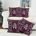White Ribbon Day New Zealand Pillow Cover Respect Women Maori Pattern Pink