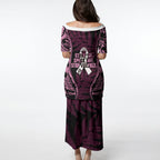 White Ribbon Day New Zealand Puletasi Respect Women Maori Pattern Pink