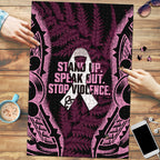 White Ribbon Day New Zealand Puzzle Respect Women Maori Pattern Pink