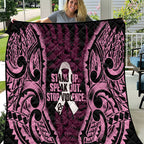 White Ribbon Day New Zealand Quilt Respect Women Maori Pattern Pink