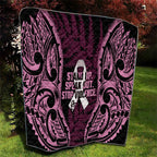 White Ribbon Day New Zealand Quilt Respect Women Maori Pattern Pink