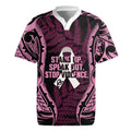 White Ribbon Day New Zealand Rugby Jersey Respect Women Maori Pattern Pink