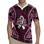 White Ribbon Day New Zealand Rugby Jersey Respect Women Maori Pattern Pink