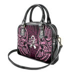 White Ribbon Day New Zealand Shoulder Handbag Respect Women Maori Pattern Pink